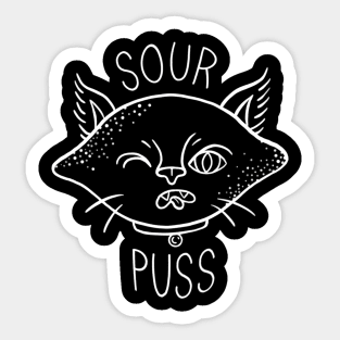 Sour Puss - White Sticker